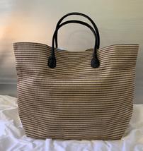Tan & Black Striped Design Jute Tote Bag 202//214